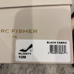 MARC FISHER Womens Black Zesty Pointy Toe Block Heel Slip On Dress Pumps Size 10